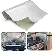 DEGEOBERLIN Adhesive Backed Aluminized exhaust heat shield tape for wall behind grill 2000 Degrees High Temp Protection Material Thermal Barrier Blanket Mat (12'' X 12'')