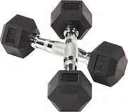 Signature Fitness Rubber Encased Hex Dumbbell in Pairs