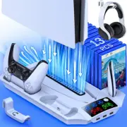 3 Mode Led Cooling Fan for PS5 Vertical Stand 2 Controller Charging Dock for Son