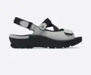 Wolky Women's Lisse Light Grey Hook and Loop Ankle Strap Sandals, Size EU 41