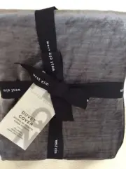 West Elm Luster Washed Cotton Velvet F/Q Duvet Pewter Gray NWT! Full/Queen