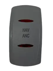 Carling Gray Dual Red Lighted "Nav/Anc" Rocker Switch Cover