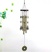 Chinese Traditional 10 Tube 5 Bells Bronze Courtyard Garden Outdoor Living Wind Chimes 85cm