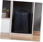 Portable Storage Bag Black Drawstring Foldable Organizer Quilt Storage 20x30cm Waterproof Nylon