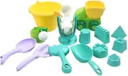 14 pcs Soft Plastic Sandpit Truck Bucket Toys Kids Square Sand Pit Beach Play