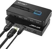 KVM Switch HDMI 2 Port Boxes, MT-VIKI 4K@30hz USB HDMI KVM Console for 2 PCs Share 1 HD Monitor and Keyboard Mouse with 2 HDMI USB Cables + Desktop Selector