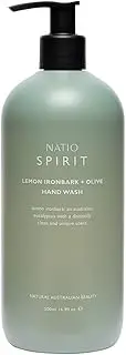 Natio Australia Spirit Lemon Ironbark + Olive Hand Wash 500ml - Zesty Scented Gentle Hand Wash - Hydrates, Cleanses & Nourishes - Made in Australia