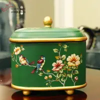 在飛比找樂天市場購物網優惠-美式復古陶瓷茶葉罐儲物罐擺件 創意家居客廳家用個性裝飾罐擺設