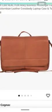 NWT Kenneth Cole Reaction Brown Leather Business Messenger Bag "Risky Business"