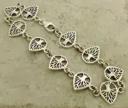 HIGH POLISH .925 STERLING SILVER TREE OF LIFE LINK BRACELET style# br210