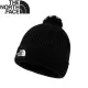 【The North Face LOGO BOX POM BEANIE 保暖針織帽《黑》】3FN3/保暖帽/毛線帽/防寒/登山
