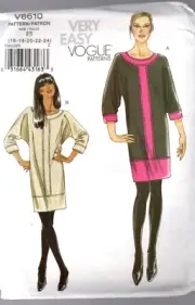 Vogue Pattern V8610 Ladies Dress Size 16, 18, 20,22, 24