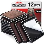 Furniture Sliders for Hardwood Floors X-Protector 12 PCS – 50 mm Furniture Floor Protectors – Premium Furniture Casters – Table Feet Pads – Carpeted Pads – Moving Furniture Pads Sliders!