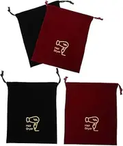 [WOONEKY] Hair Dryer Bag Set 4pcs Drawstring Travel Organizer Soft Velvet Portable Storage for Makeup Electronics