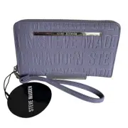 Brand New Steve Madden Zip Around Wallet purple Silver Emblem