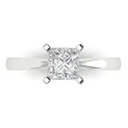 0.9ct Princess Cut Wedding Engagement Anniversary Promise Ring 14k White Gold