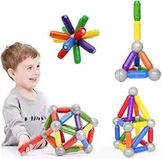 BMAG Magnetic Balls and Rods Building Block STEM Toys, Preschool Educational Construction Building Stick Set 46PCS Multicolored