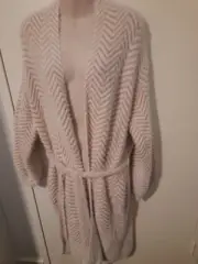 Brand New Plus Size Taking Shape Longline Jacket in Neutral & Off White size S