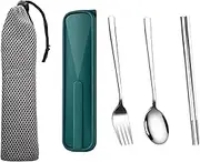 Travel Utensils | Reusable Travel Cutlery Set with Case,304 Stainless Steel Eco-Friendly Cutlery for School, Work, Picnics