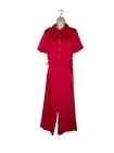 House of Harlow Satin Pants/Top SET Small High Waist Elastic Band Fuchsia NWT