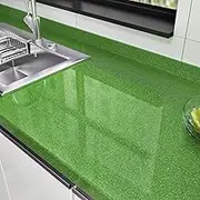Wallercity Green Peel and Stick Wallpaper Vinyl Self Adhesive Contact Paper for Kitchen Cabinets Shiny Green Wall Paper Solid Color Glitter Wallpapers Removable 15.8''x118''