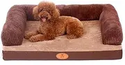 Dog Bed | Pillow Cushion Sofa-Style Living Room Couch Pet Bed for Dogs & Cats/Brown (Size : 60x45cm)
