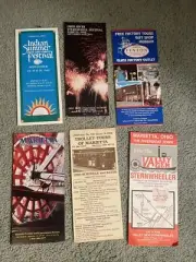 1993 6 Marietta, Ohio & Fenton Art Glass ,WV Glossy Folded Travel Brochures