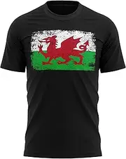 [Purple Print House] Wales Rugby Flag T Shirt, Cymru Gifts for Rugby Fan, Welsh Shirts for Men