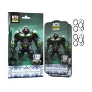 For iPhone 15 Plus 2 PCS Atouchbo Flexible Ceramic Nano Glass Film AG Matte/Anti-Glare Screen Protector + 2PCS Camera Lens