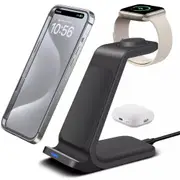 Wireless Charger Dock Charging Station 3 in 1 For Apple Watch iPhone 16 15 14 13