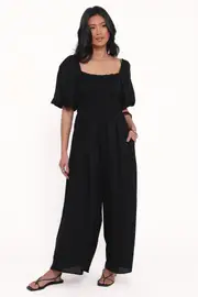[PUP49] Ebony Jumpsuit - Black S black