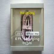 Heyday Charging Lightning Cable to USB-C Braided 6ft iPhone & iPad Sealed Purple