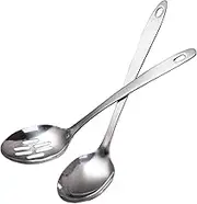 IMEEA Serving Spoons Large Slotted Spoon Stainless Steel Kitchen Cooking Spoons 12.8-Inch Long Handled Serving Spoon, Set of 2