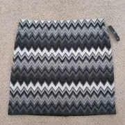 Worthington Skirt XL Short Gray Geometric Modern Knit Pull On Pencil New