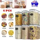6PCS Airtight Food Storage Containers Kitchen Dry Food Pantry Organization Set