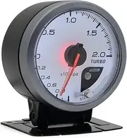SFCPDDZYNE Gauge 60MM 2.0 BAR Boost Turbo Gauge White Face Dual Led Color Display Automotive Voltage Boost Meter