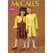 McCalls Sewing Pattern 7011 Dress Jacket Belt Girls Size 2-5 UNCUT