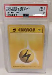 1999 Pokemon Base Set 1st Edition Lightning Energy 100/102 PSA 9 MINT