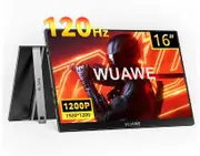 New Trending 120hz 16 inch Gaming Portable Monitor for Laptop, 1200P Display LCD FHD External Second Computer Screen for Phone 120HZ Black