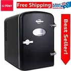 Lightweight 4L Car Refrigerator - Vintage Black Mini Fridge for Home Office