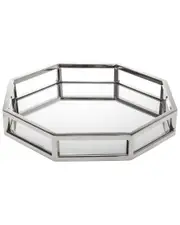 Godinger Aspen Mirrored Nickel 10In Octagonal Tray