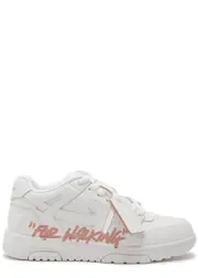 Off-white Out Of Office For Walking Panelled Leather Sneakers - White And Pink - 38 (IT38 / UK5), off White Trainers, Print - 38 (IT38 / UK5) 38 (IT38 / UK5)