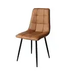 4x Dining Chairs Kitchen Chair Brown Faux Leather Levede