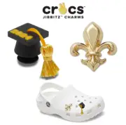 Genuine CROCS Jibbitz [ Graduation CAP 2024 + FLEUR de LIS gold metal ] +Track