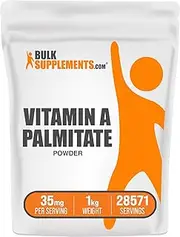 BulkSupplements.com Vitamin A Palmitate Powder - Beta Carotene - Vitamin A Retinol - Vitamin A Supplement - Pure Vitamins - Vitamin A Supplements (1 Kilogram - 2.2 lbs)