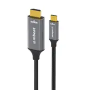 mbeat Tough Link 8K 1.8m USB-C Male To HDMI Male Adapter Cable - Grey/Black