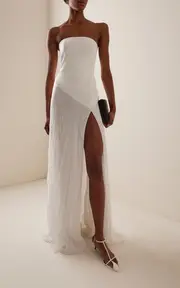 [ILA.] Exclusive Christina Satin-Chiffon Maxi Dress