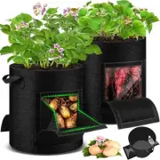 2 Pack 15 Gallon Potato Grow Bags with Pull-Down 2Pack-15 Gallon, Black