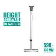 foldable HEIGHT ADJUSTABLE TABLE LEG - T bar instead V-leg campervan caravan RV