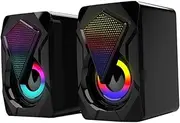 Tofficu 1 Pair USB Computer Speaker Stylish Portable Voice Box for Home Office and Gaming Interference Design with Enhanced Volume Compatible with Laptops and Desktops Style